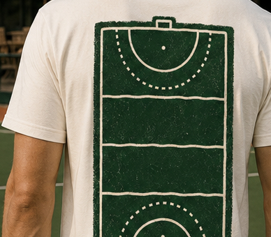 Detail van het geborduurde logo op de borst